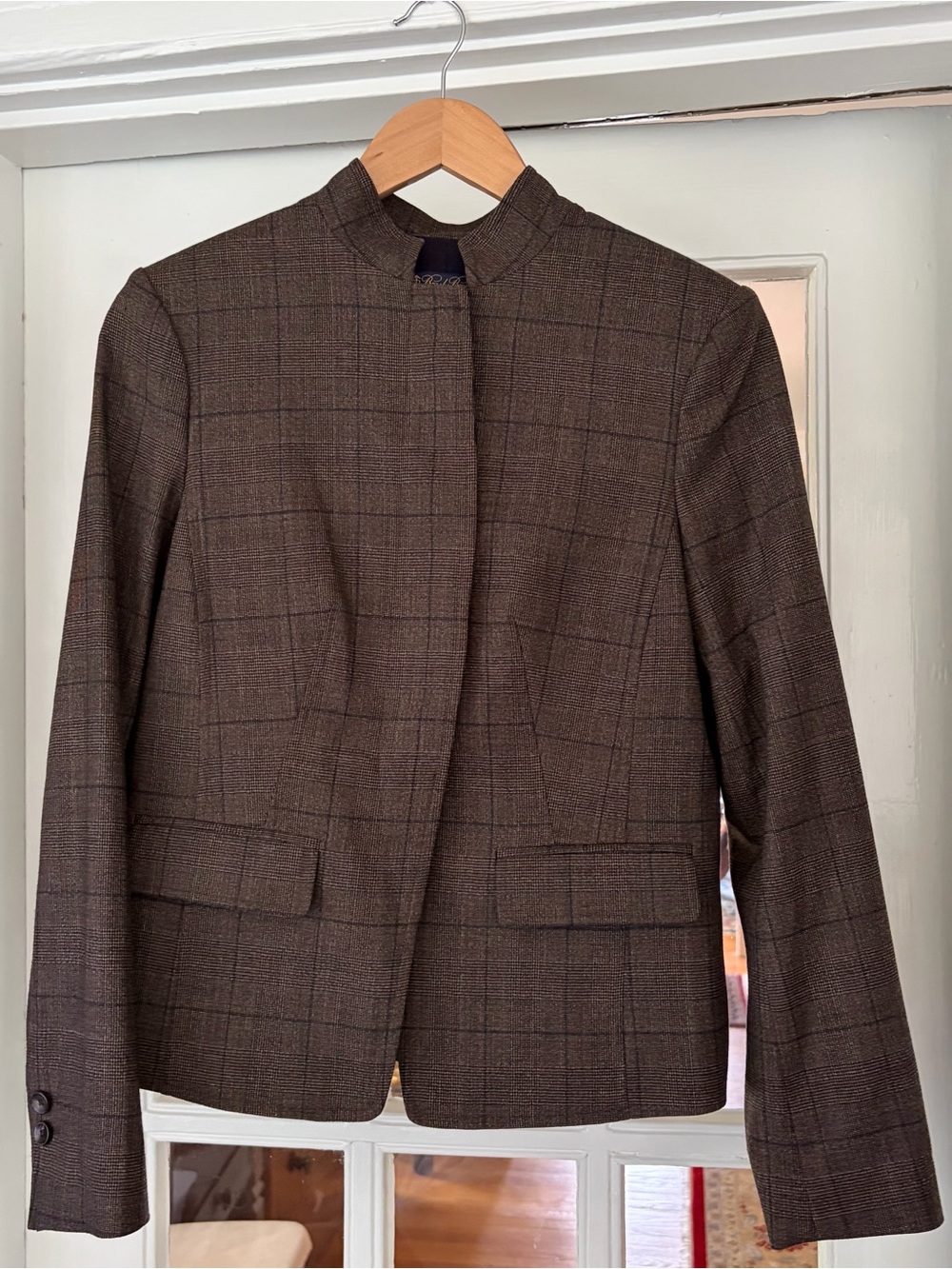 Brooks Brothers Lora Piano Brown Navy Labeled Jacket